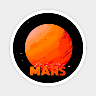 Mars Planet Logo, Space Cosmos Solar System Art Magnet